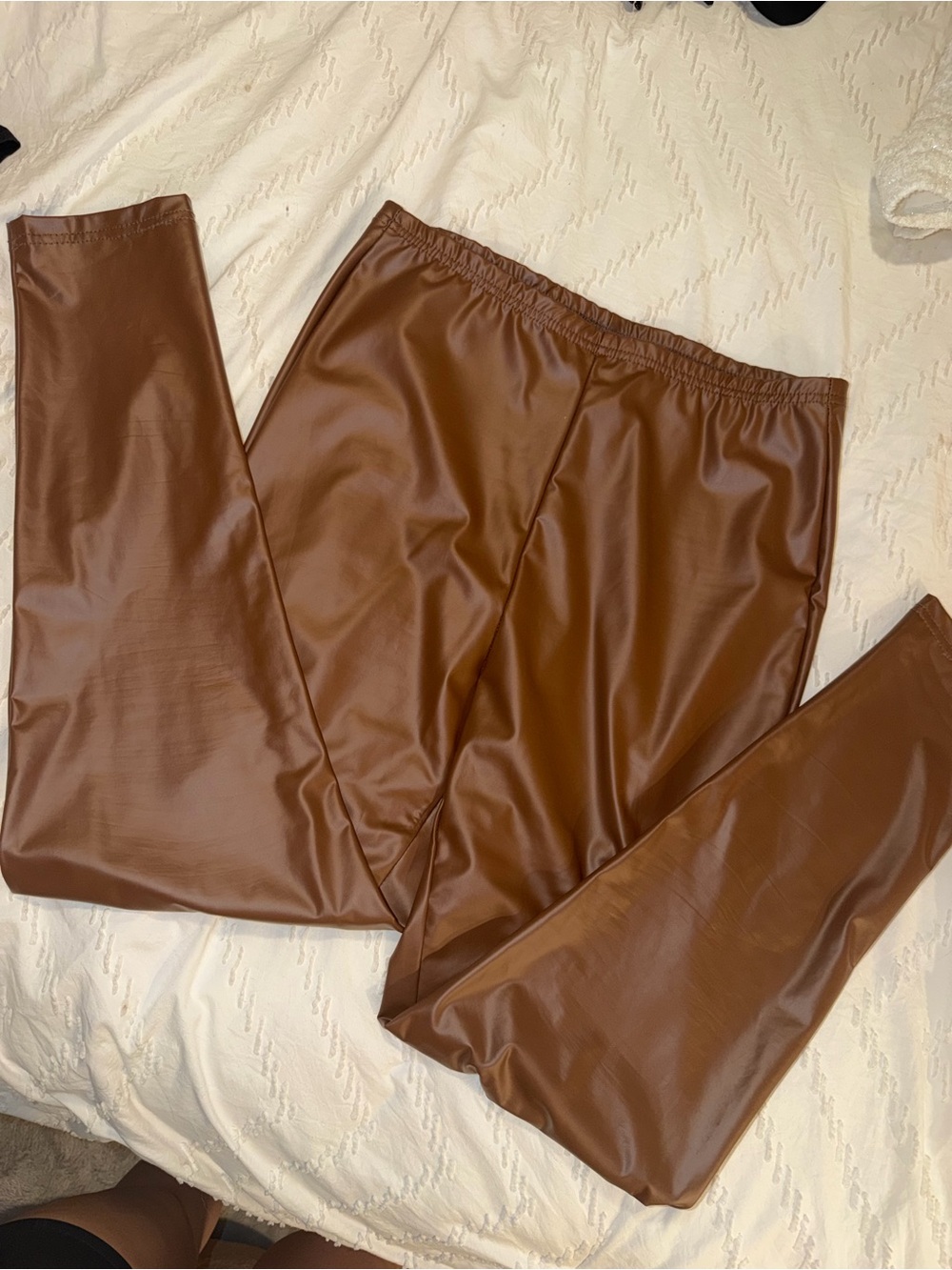 Faux Leather Brown Leggings